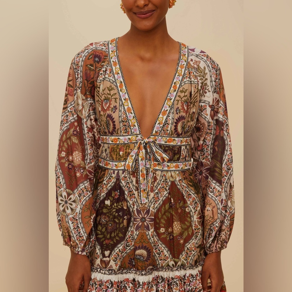 FARM RIO Multicolor Romantic Nature Mini Dress - Picture 2 of 3